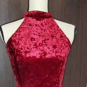 Red velvet dress